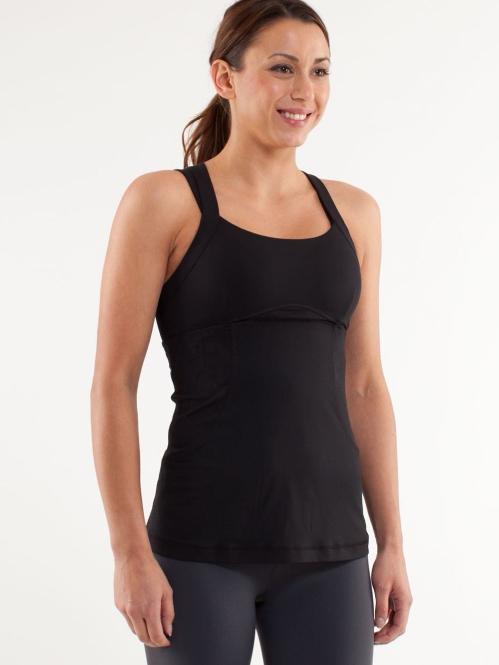 Vintage Y2K Lululemon Chaturanga Tank Black With Lace Detail Size